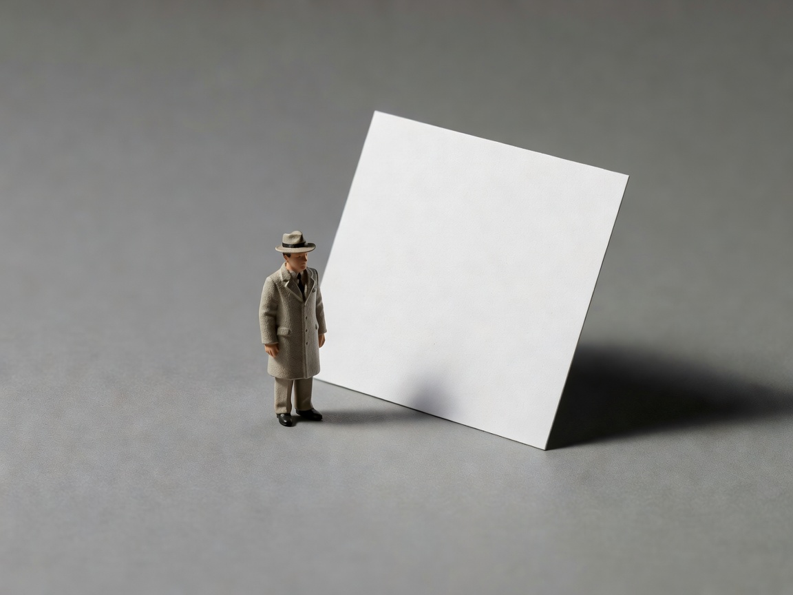 Miniature beside a white reflector card that lifts the shadow side while preserving a dark edge